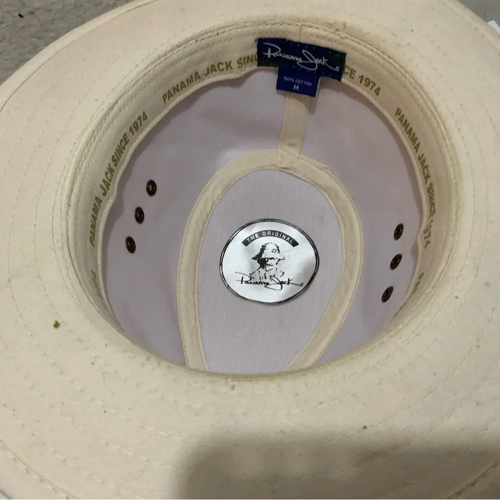 Vintage The Original Panama Jacket Canvas Bush Safari Fedora Hat White Medium
